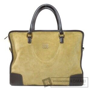 Loewe logo business bag suede Yellow